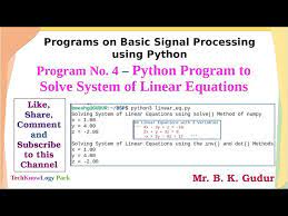 Python Program To Solve System Of