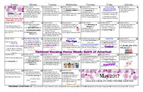 Activity Calendar May 2017 Dulles Health Rehab Center