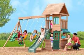 A Wooden Climbing Frame Or Playset