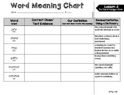 Journeys 2017 Unit1 Vocabulary Word Meaning Charts Third Grade