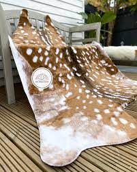 large rustic luxe faux axis deer skin