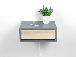 Functional drawer to keep your things hidden and reachable when needed and shelf to keep your favorite books and have additional storage. Amazon Com Contemporary Floating Nightstand Modern Floating Bedside Shelf Wall Mount Nightstand Gray Side Table Small End Table Handmade