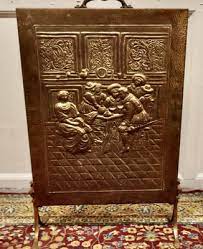 Vintage Brass Fire Screen 1930 For