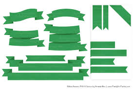 classic ribbon banner clipart in green