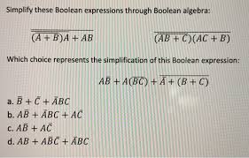 Simplify These Boolean Expressions