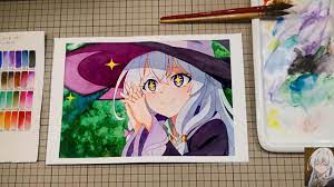 Drawing watercolor Elaina from The Journey of Elaina | Vẽ màu nước Anime  Elaina - YouTube