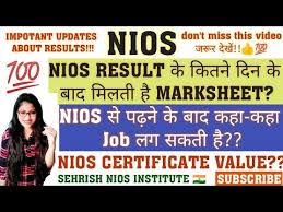 nios certificate value marksheet