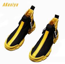 Us 41 89 41 Off New Men Fashion Mixed Color Comfortable High Tops Casual Flats Shoes Loafers Male Prom Hip Hop Skateboard Shoes Zapatos Hombre In