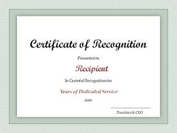 Years Of Service Award Certificate Templates Toptier Business