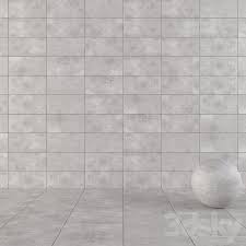 concrete wall tiles ares gray set 2