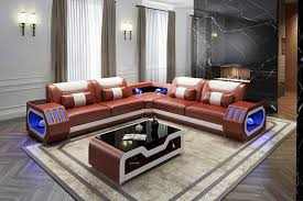 l shaped couch with bluetooth speakers