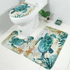 Sea Turtle Printed Bathroom Mat