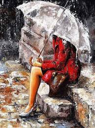Peinture par numéros - Femme seule sous la pluie – Figured'Art