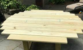 diy round outdoor dining table with