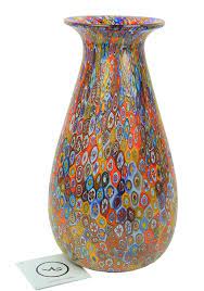 venetian glass vase tulip with murrina