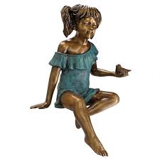 Girl Cast Bronze Garden Statue