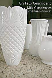 Faux Ceramic And Milk Glass Vases