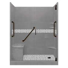 drain alcove shower kit in wet cement