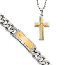 ion plated cross pendant necklace