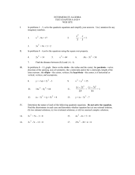 Intermediate Algebra Test Chapter 8 And