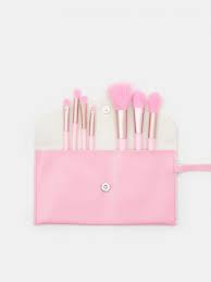 makeup brushes set color pastel pink