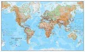 Huge Physical World Wall Map Paper