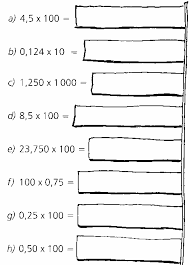 Resultado de imagen de fichas multiplicaciÃ³n con decimales