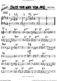 Joel Just The Way You Are Sheet Music Real Book Melody And Chords In C