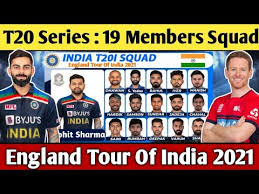 Both sides have named their respective squads for the first two test matches. India Vs England 2021 Team India T20 Squad For England Tour England Tour Of India 2021 T20 Squad Youtube