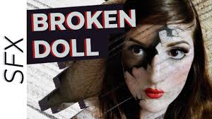 halloween ed broken porcelain doll