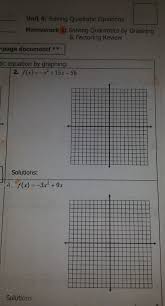 Solving Quadratic Equations Homework 1