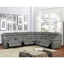 Buy your next l shaped corner sofa chair online today. Kuka Justin Grey Fabric Power Reclining Sectional Sofa Costco Uk