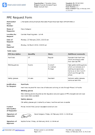 Ppe Request Form Template Better Than Word Doc Excel Pdf