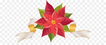 Poinsettia Clip Art Poinsettia With Ribbon Png Clipart Image Png