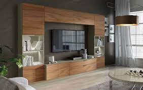 modern living room wall unit with