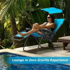Folding Recliner Lounge Chair W Shade