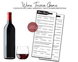 There are over 10,000 kinds of grapes. Wine Trivia Game Wine Tasting Game Wine Party Wine Etsy