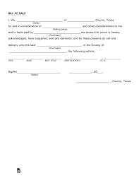 General Bill Of Sale Template Word Free Boat Trailer Form