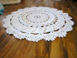 a giant crochet doily rug for our