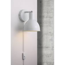 Pop Modern Retro Style Wall Light In White Plug In And Switched