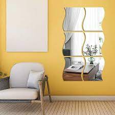Pack 3d Wave Wall Mirrors Acrylic Wall