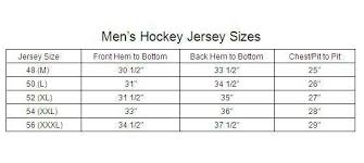 Reebok Hockey Jersey Size Chart