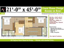 21x45 Guest House Ka Naksha 945 Sqft