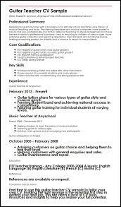 But the most important thing is to create a cv so that the employer is immediately. Guitar Teacher Cv Example Myperfectcv