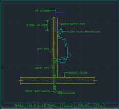 urinal free cad block and autocad drawing