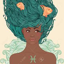 Zodiac Beautiful Girls Set (African American Version). Pisces. Royalty Free  Cliparts, Vectors, And Stock Illustration. Image 24674894.