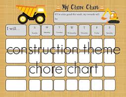 Instant Chore Chart Boy Theme Behavior Chart Construction