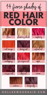 14 diffe shades of red hair color