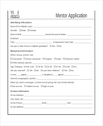 Mentor Application Templates 9 Free Word Pdf Documents Download