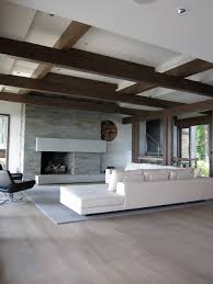 75 gray light wood floor living room